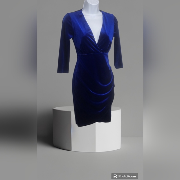 LULUS Royal Blue Velvet Bodycon Dress Small - Picture 8 of 12